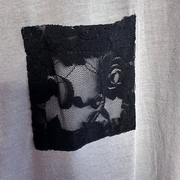 Womans Cato grey and black floral sheer lace back tshirt size XL - Picture 3 of 6